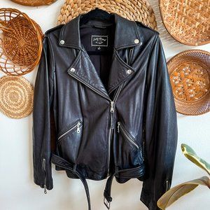 Lucky Brand Classic Leather Moto Jacket Size Small Women's